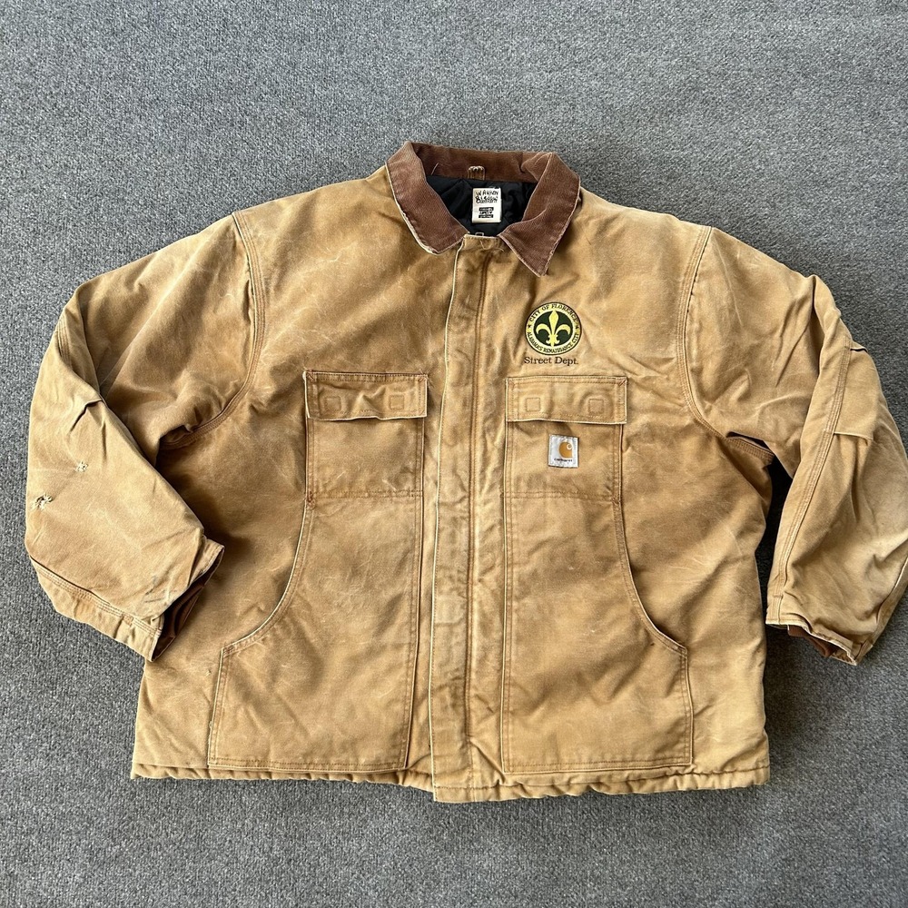 Carhartt Traditional Coat‎ Mens 2XL Brown Duck C03 Quilted Lined Workwear USA
